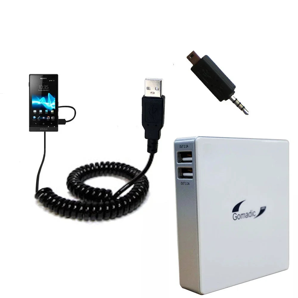 Gomadic High Capacity Rechargeable External Battery Pack suitable for the Sony Ericsson Xperia Sola - Portable Charger with TipExchange Technology