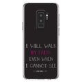 DistinctInk Clear Shockproof Hybrid Case for Samsung Galaxy S9+ PLUS (6.2" Screen) - TPU Bumper, Acrylic Back, Tempered Glass Screen Protector - 2 Corinthians 5:7 - Walk By Faith When I Cannot See
