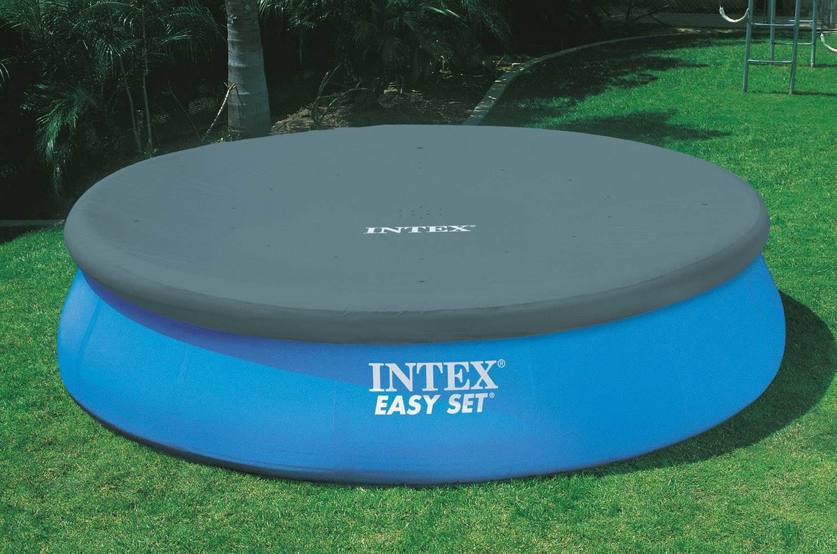 Intex 48in x 18ft Inflatable Round Metal Frame Above Ground Pool with Ladder, Pump & Protection
