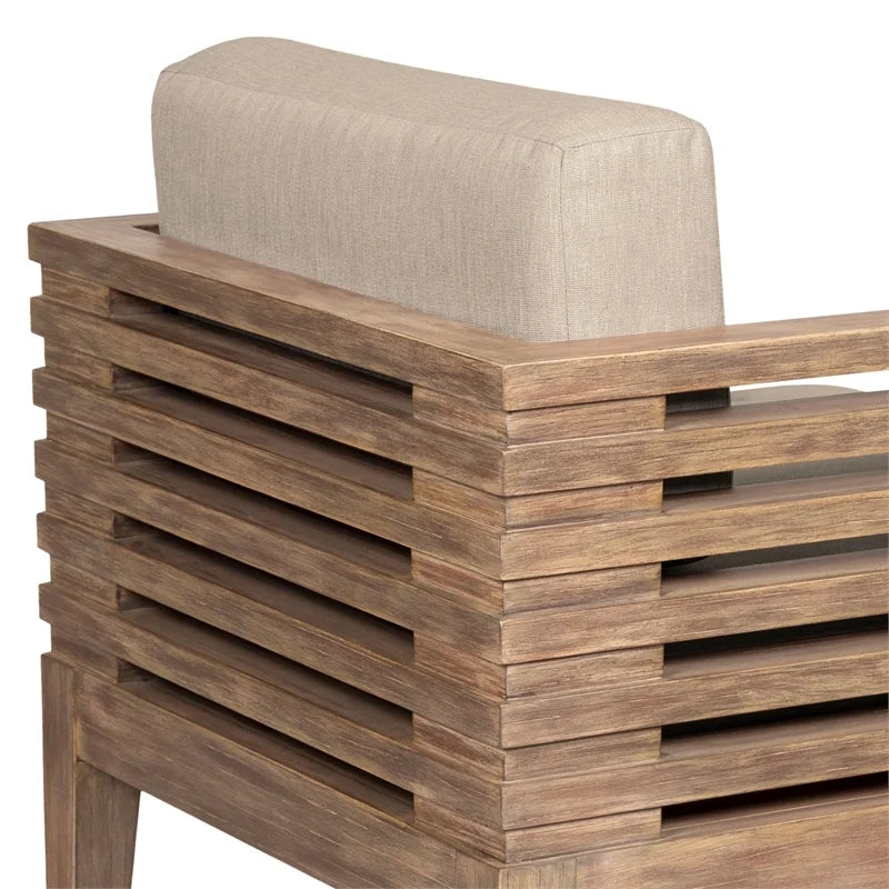 Glendora Island Outdoor 7 Piece Live Edge Dining Set in Eucalyptus and Rope
