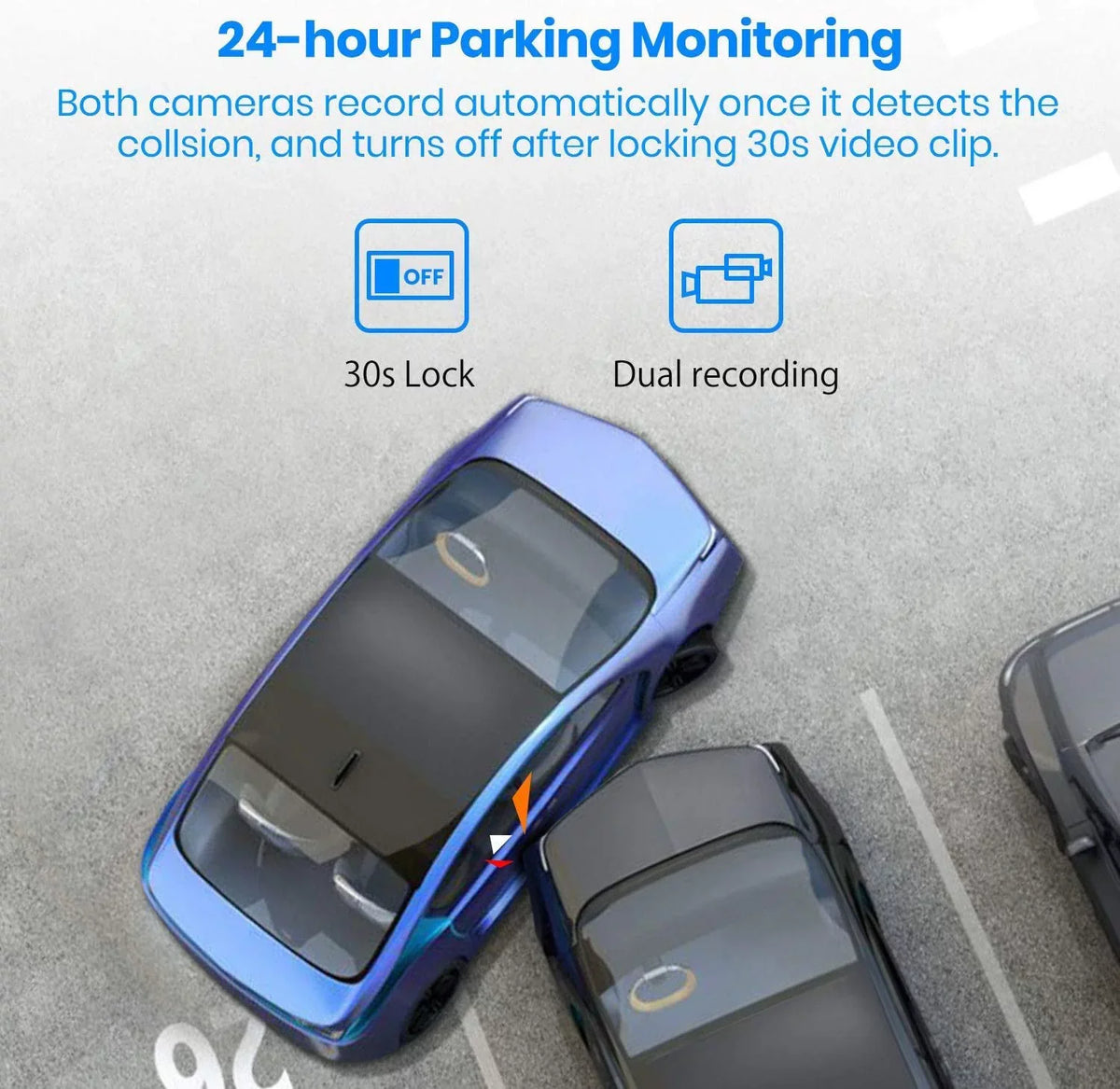 Auto-Vox Rear View Mirror 9.35'' Monitor Camera OEM Look Touch Screen Mirror Dash Cam, Dual Camera 1080P Super Night Vision Car Backup Camera(V5 PRO)
