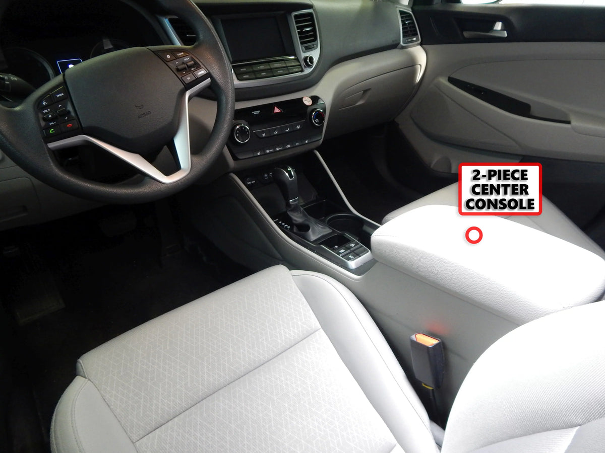 Red Hound Auto Center Console Organizer 2 Piece Stacking Set Vehicle Inserts Suitable with Hyundai Tucson 2016-2019 (Without Hand Brake) Black Anti-Rattle
