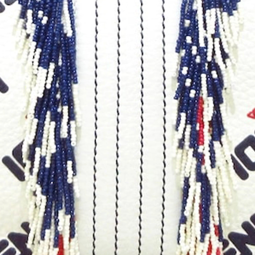 Pre-Owned Authenticated Fendi Fila Mania Beaded Baguette Calf Leather White Shoulder Bag Unisex (Good)