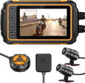 ZOMFOM Dash Cam Waterproof Recording Camera for Motorcycle, 3'' LCD Front and Rear FHD 1080P Waterproof Lens Wide Angle 150° with Wi-Fi, GPS, Wired Control, EIS and G-Sensor, Max up to 256GB