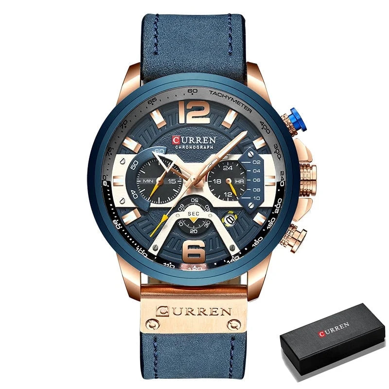 CURREN Luxury Brand Men Analog Leather Sports Watches Men's Army Military Watch Male Date Quartz Clock Relogio Masculino 2021