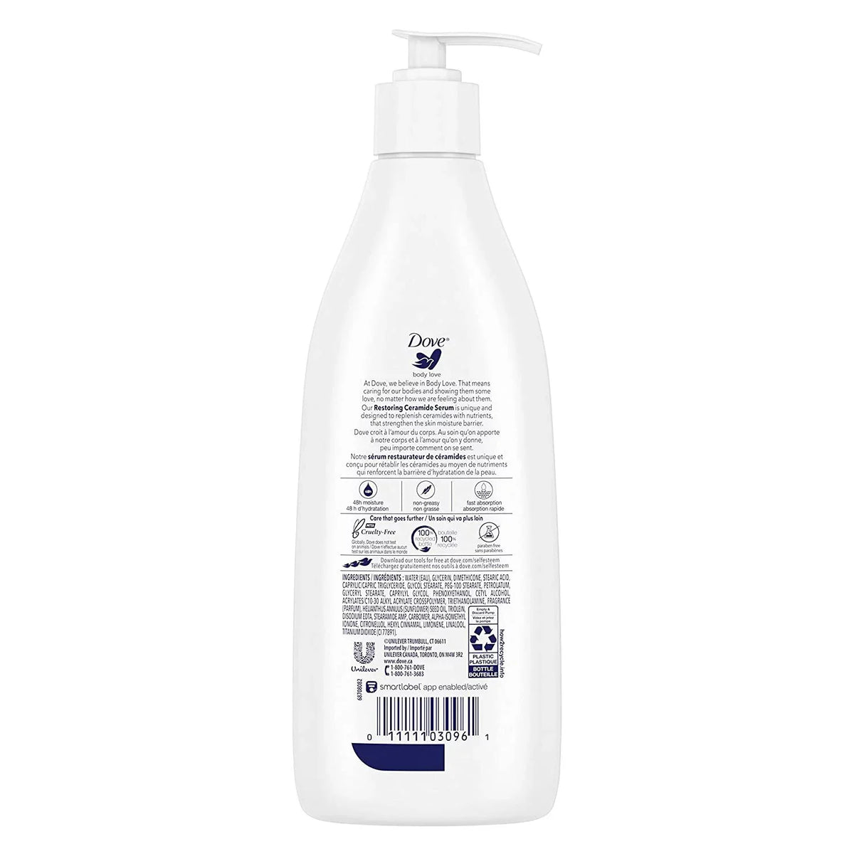 Dove Body Love Moisturizing Lotion for Rough or Dry Skin Intense Care Softens and Smoothes, White, 13.5 Oz, 3 Count