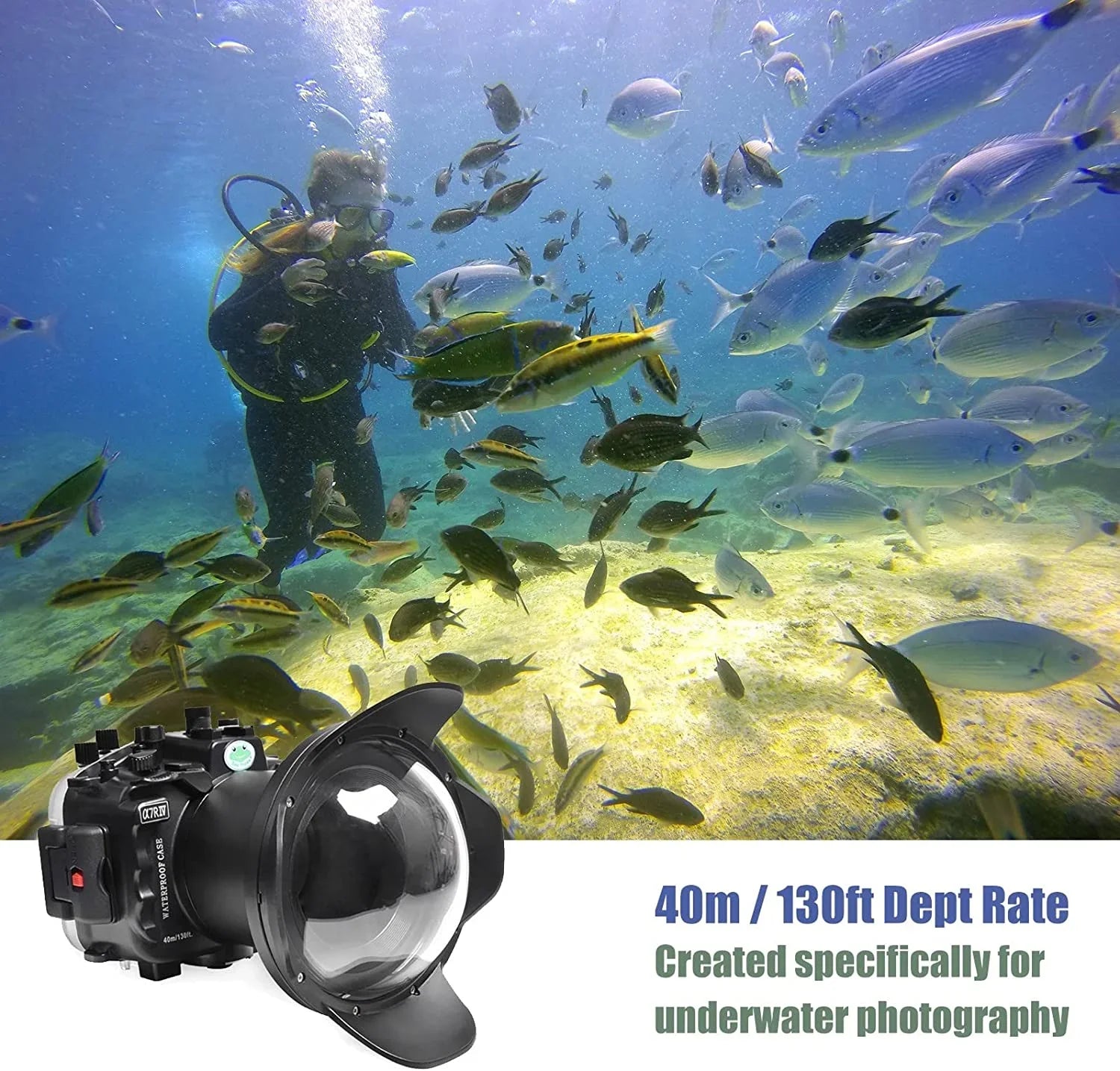Seafrogs [40M/130FT] Underwater Housing Waterproof Case w/ 6 Inch Dome Port Kit for Sony A7R IV A7R4 ILCE-7R IV Matching with Sony FE 16-35mm F/4 28-70mm F3.5-5.6, 12-24mm F4 G Lens-Black