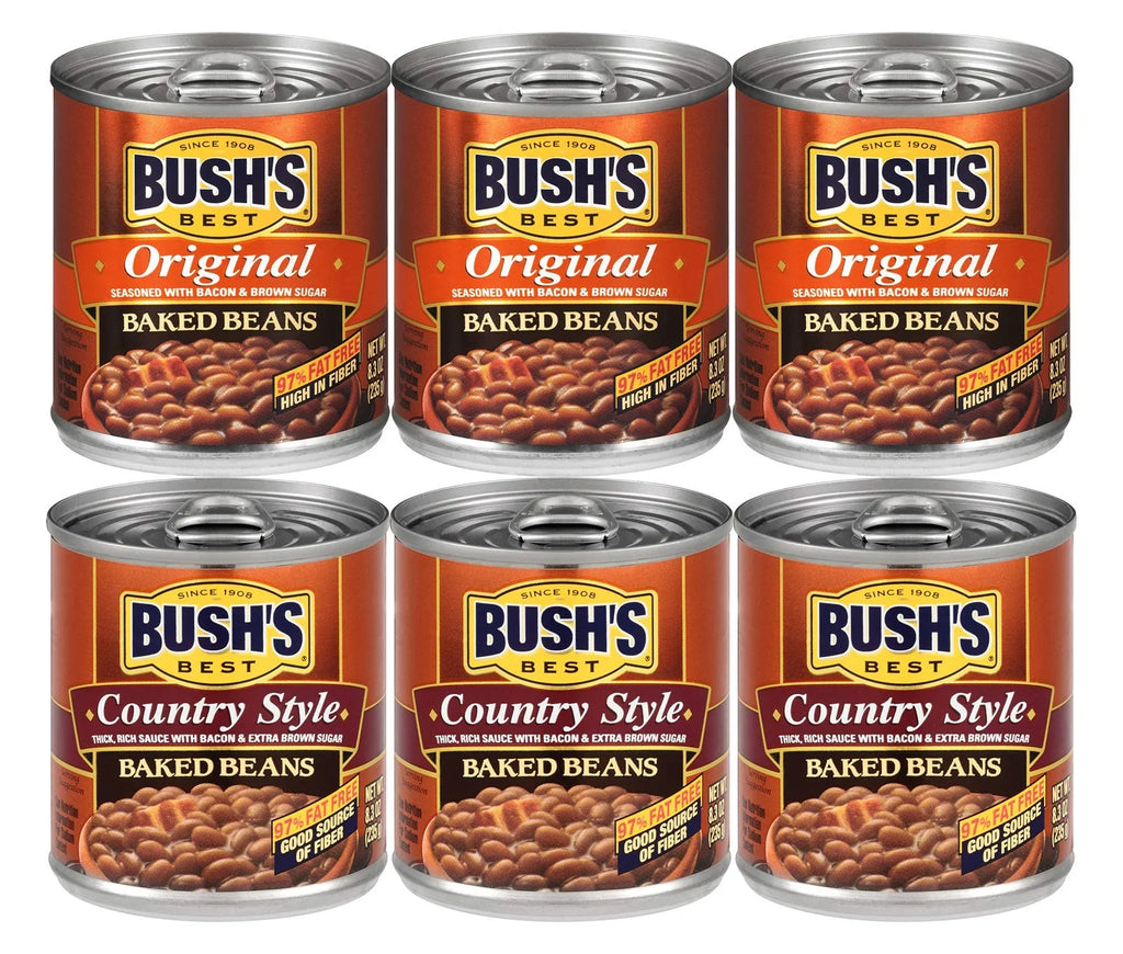 Bush,S Best 3 Original Baked Beans, 3 Country Style Baked Beans, 8.3 Oz Variety Pack, 1 Ct