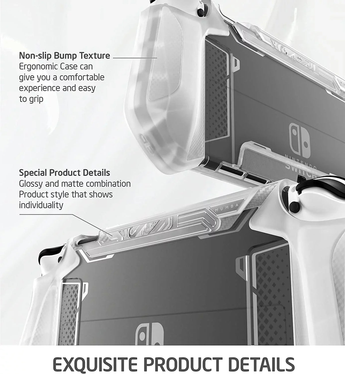 Dockable Case for Nintendo Switch O 2021, [Blade Series] TPU Grip Protective Wrap Accessories Matching
