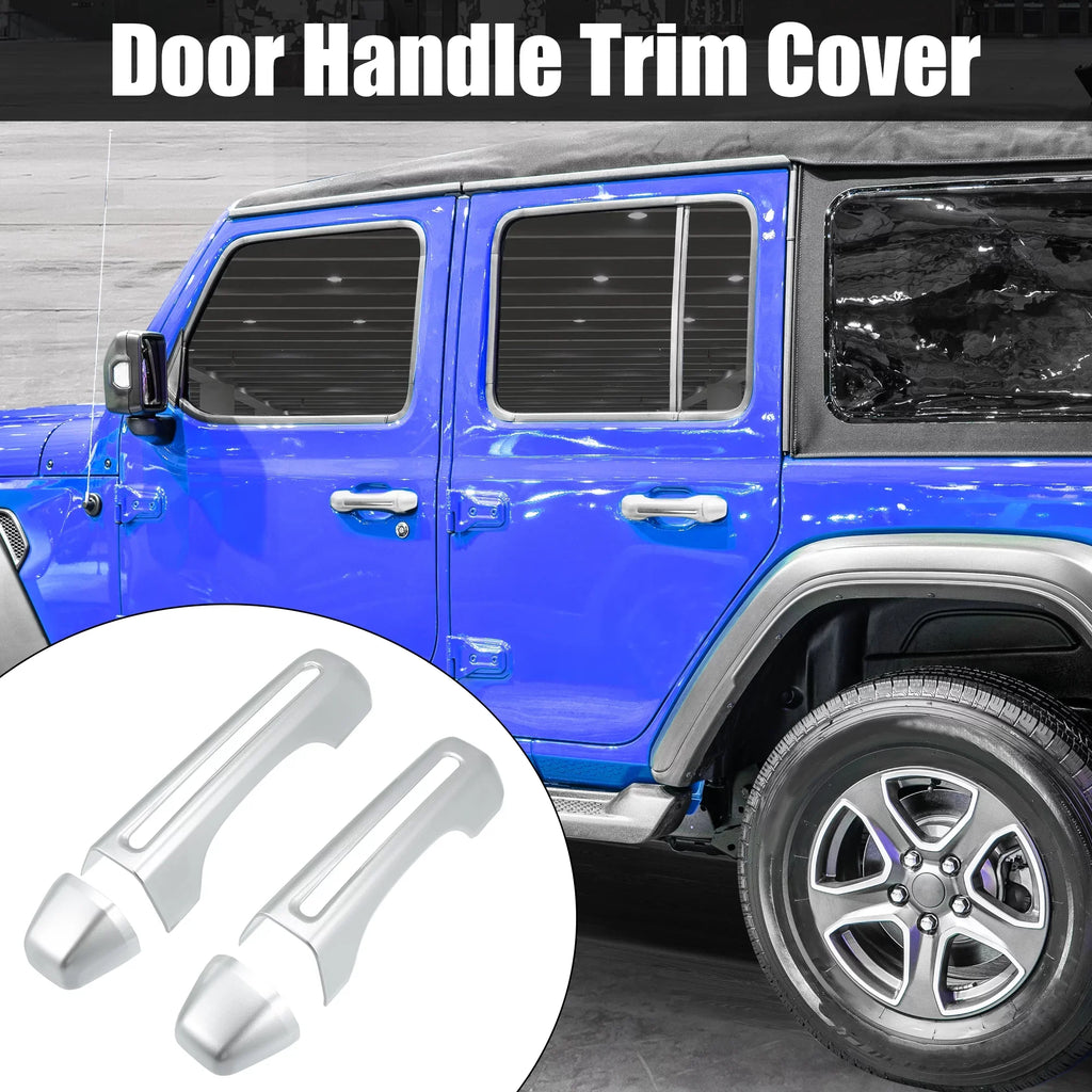 Silver Tone Door Handle Trim Wrap Kit and Tailgate Handle Wrap for Jeep Wrangler JL JLU 2 & 4 Doors 2018-2021