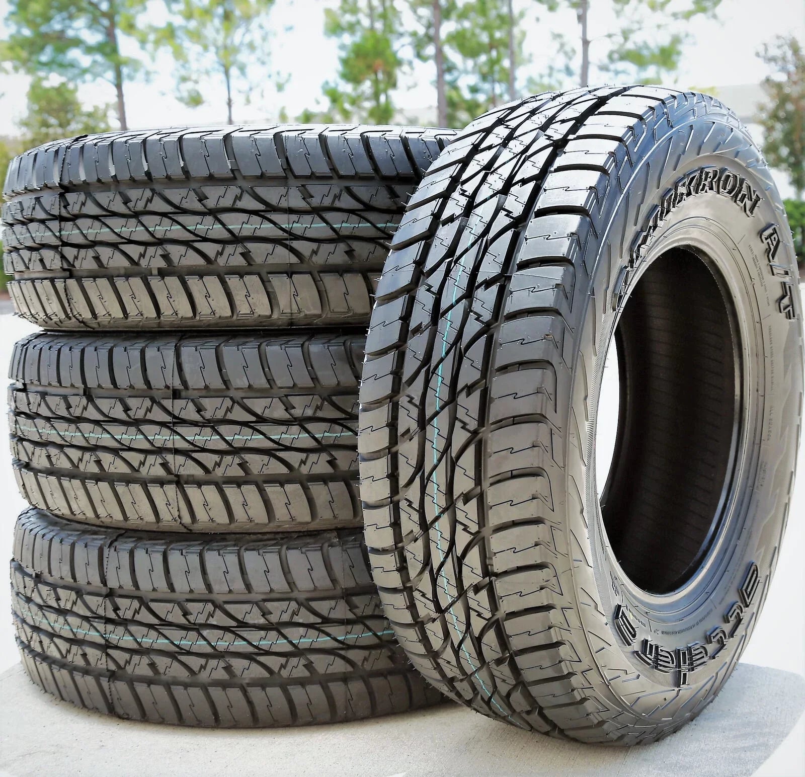 Set of 4 (FOUR) Accelera Omikron A/T LT 265/75R16 123/120Q E 10 Ply AT All Terrain Tires Fits: 2000-02 Dodge Ram 2500 Base, 2013-14 Toyota FJ Cruiser Base