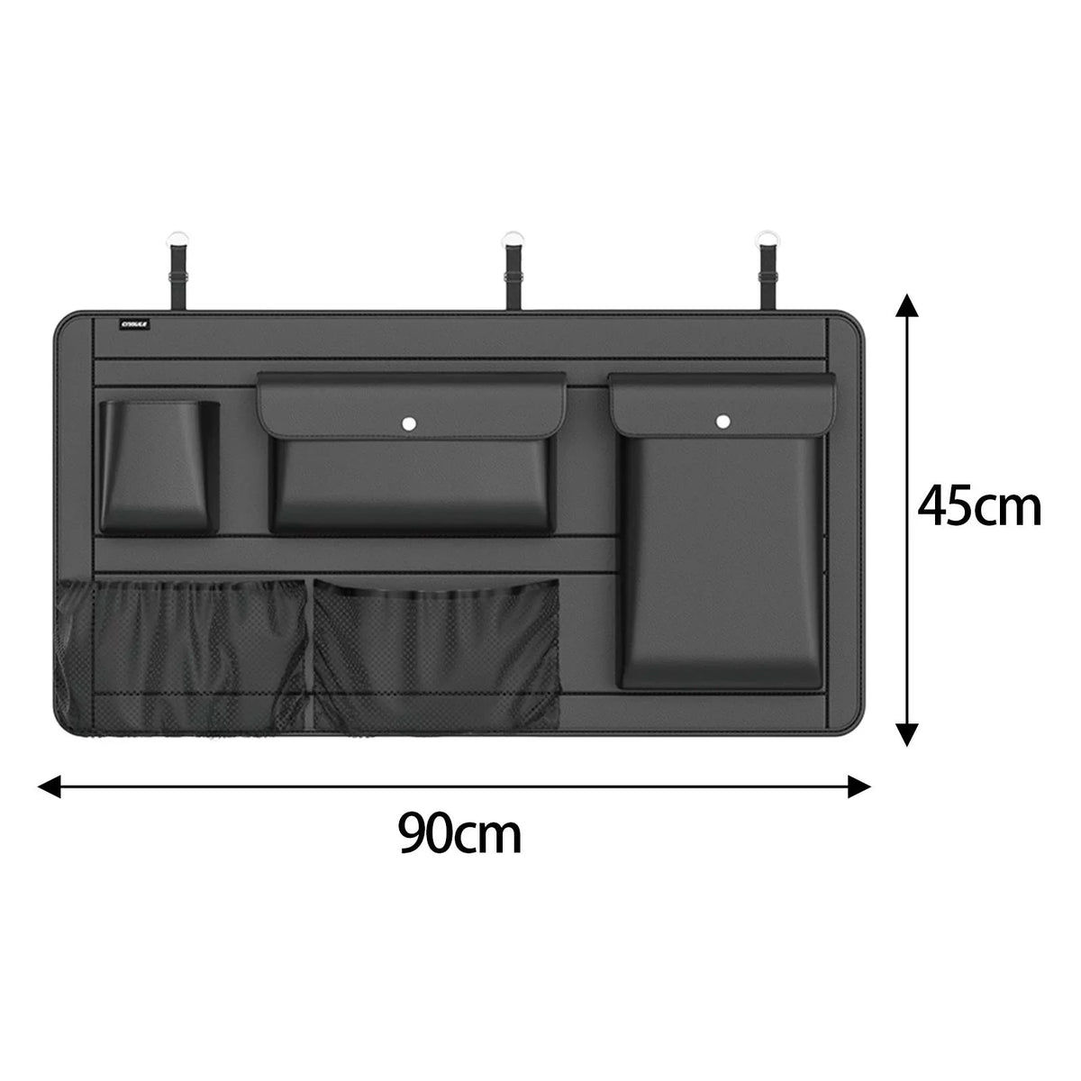 Car Back Seat Trunk Hanging Organizer 90cmx45cm Saving Space Easily Install Resilient with Multiple Pockets for SUV Truck