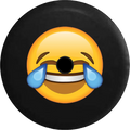 2018 2019 Wrangler JL Backup Camera Text Emoji Laughing Until Crying Spare Tire Wrap for Jeep RV 33 Inch