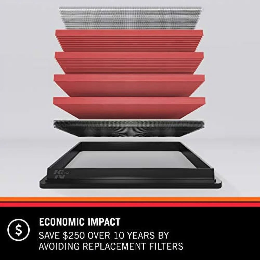 K&N Engine Air Filter: High Performance, Premium, Washable, Replacement Filter: 2011-2019 Chrysler/Dodge V6/V8 (Charger, Challenger, 300), 33-2460
