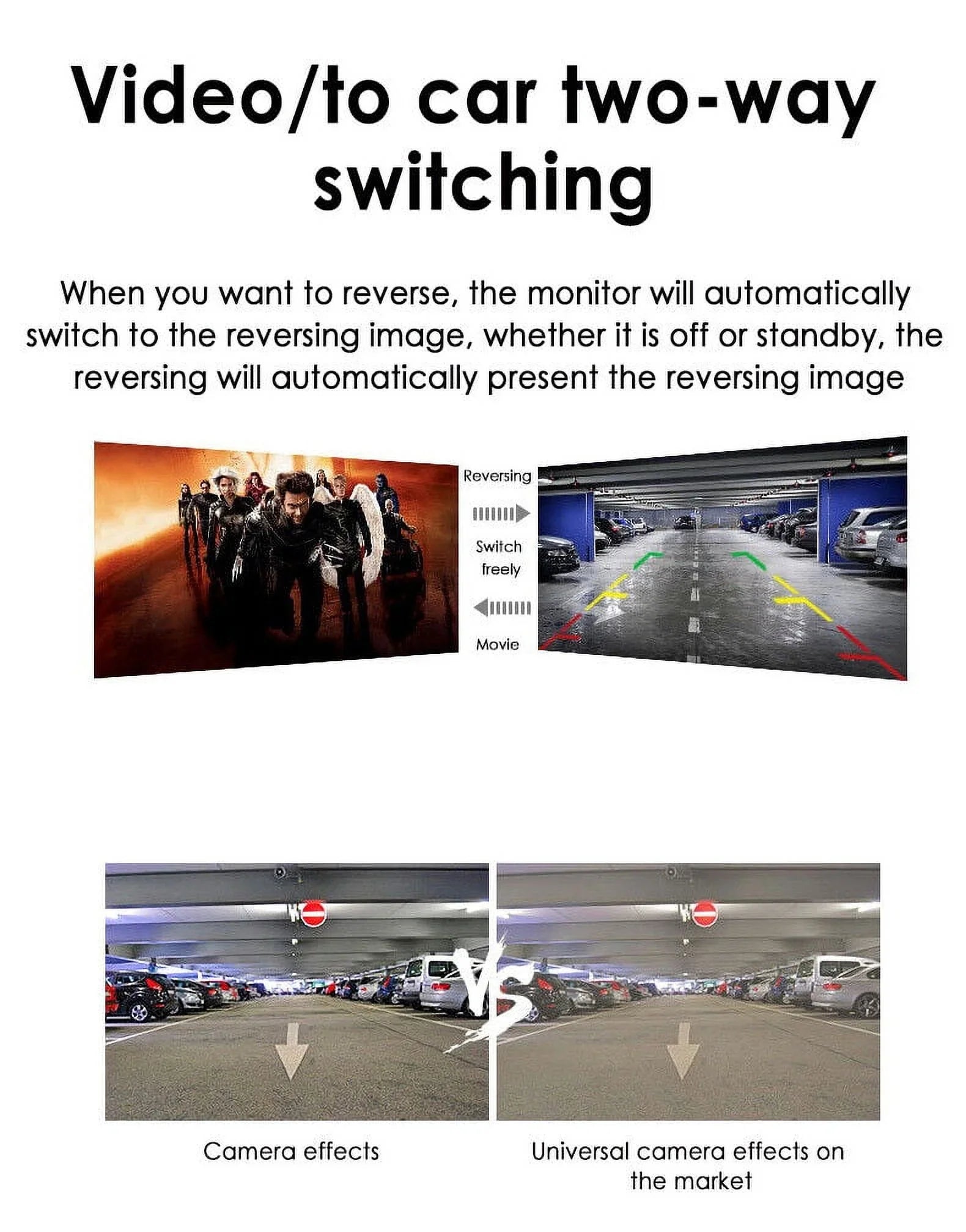 Paddsun Car Night Vision Backup Camera Kit 5" Wireless Monitor HD Rear View Waterproof