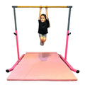 5 Star-TD Pink Gymnastic Kip Bar for Kids, Adjustable 3-5 FT, Heavy-Duty Home Gym Training Equipment
