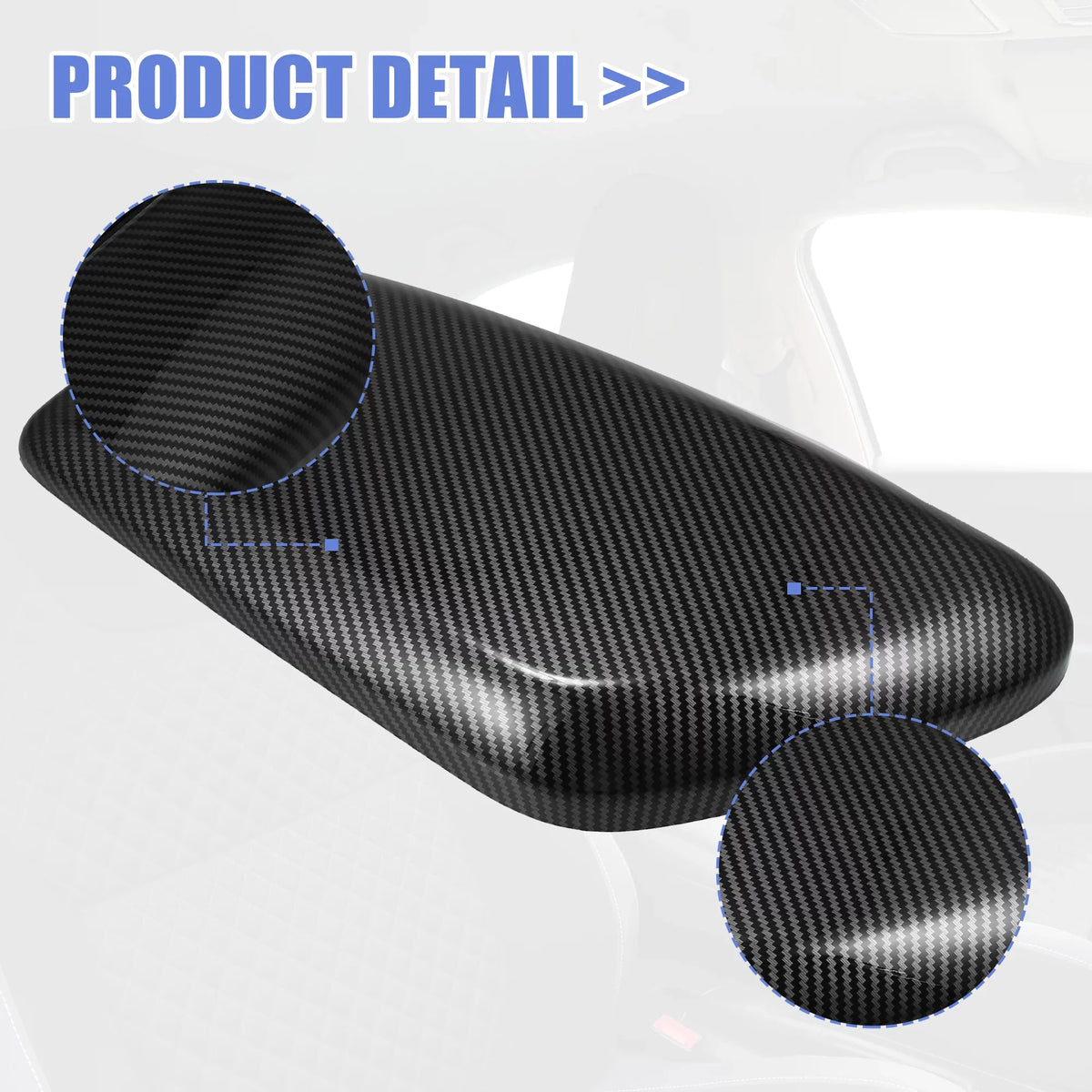 Unique Bargains Car Center Armrest Box Wrap Lid Trim Carbon Fiber Pattern Console Storage Box Protector for BMW F48 F39