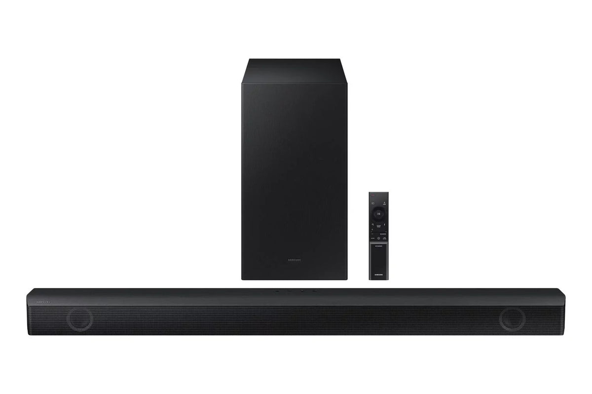 Samsung QN55S90CAFXZA 55" 4K OLED Smart TV with AI Upscaling with a Samsung HW-B550 2.1ch Soundbar and Subwoofer with Dolby Audio (2023)
