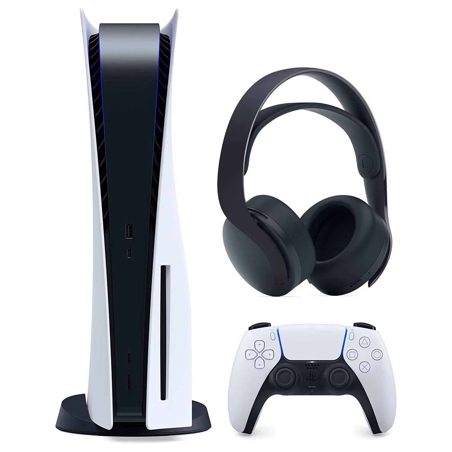 Sony Playstation 5 Disc Version PS5 Console and Black Pulse 3D Headset Bundle
