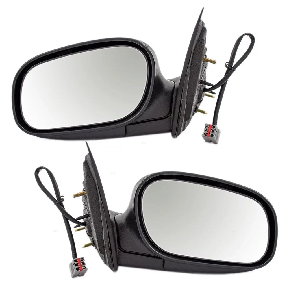 Brock Replacement Driver and Passenger Performance Upgrade Power Side View Mirrors with Chrome Matching with 98-08 Crown Victoria Grand Marquis 6W7Z17683AA 6W7Z17682AA