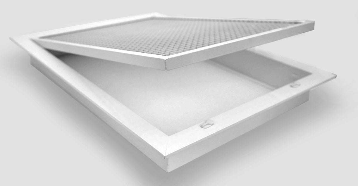 18" x 30" Cube Core Eggcrate Return Air Filter Grille for 1" Filter - Aluminum - White Outer Dimensions: 20.5" x 32.5