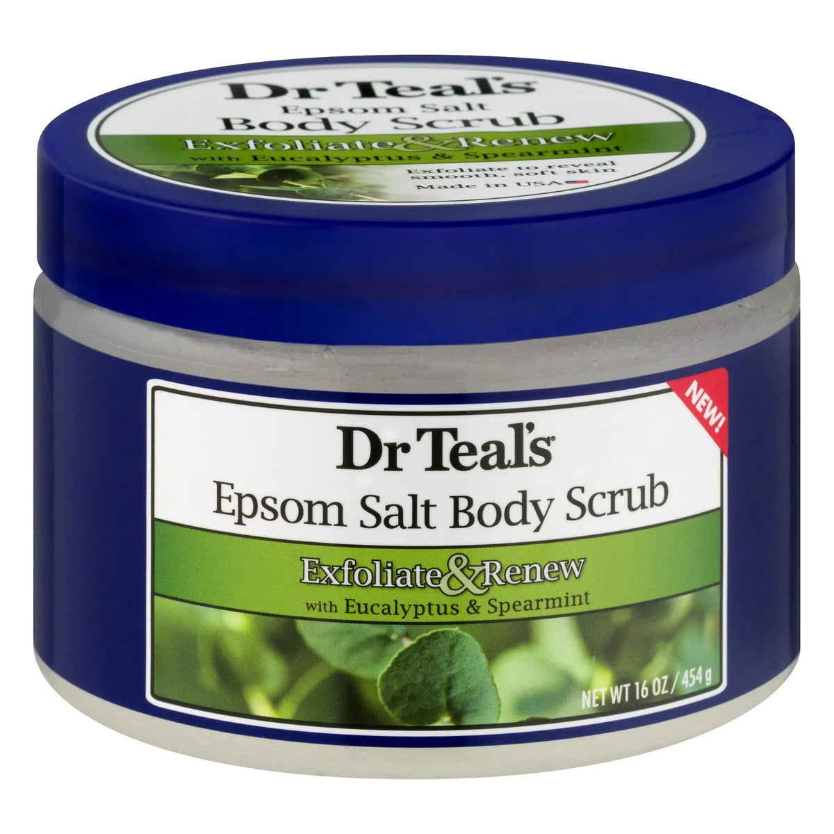 Dr Teal's Exfoliate & Renew Eucalyptus & Spearmint Epsom Salt Body Scrub, 16 oz (Pack of 3)