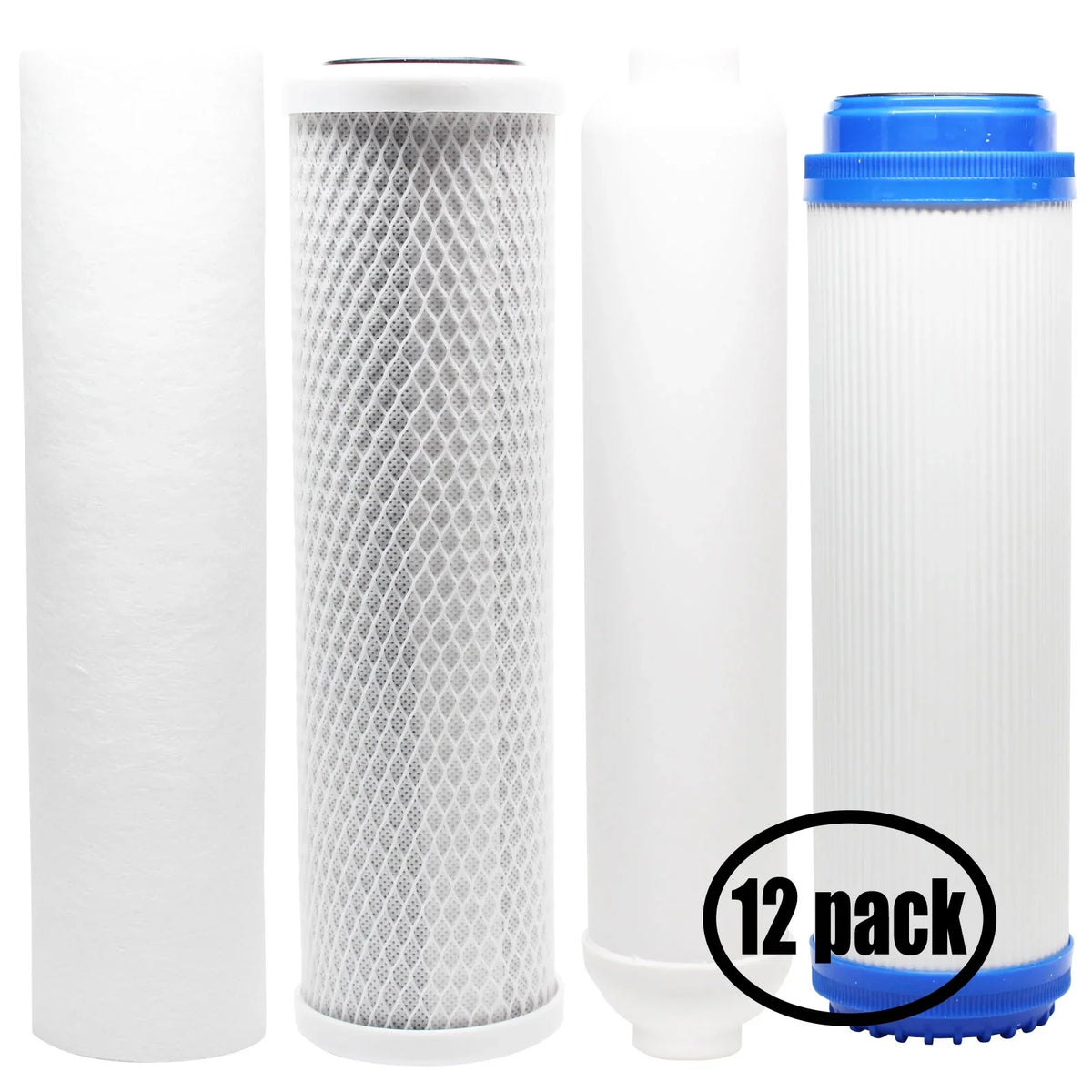 12-Pack Replacement for Filter Kit for Expres Water RO5MXG RO System - Includes Carbon Block Filter, PP Sediment Filter, GAC Filter & Inline Filter Cartridge - Denali Pure Brand