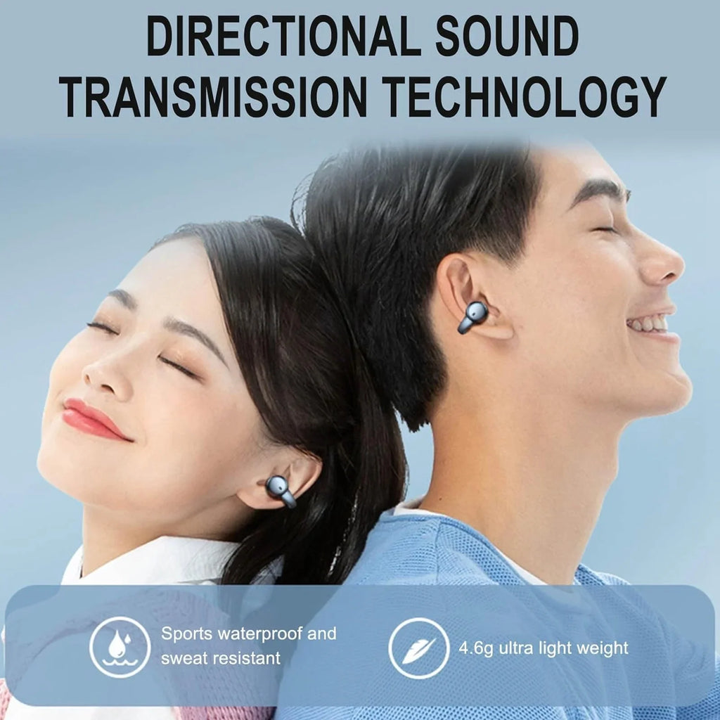 ZiSUGP Wireless Clip On Bone Conduction Headphones Mini Sports Headphones Running Earring Headphones Open Earbud Headphones Wireless Headphones Sports Running Ear Ope