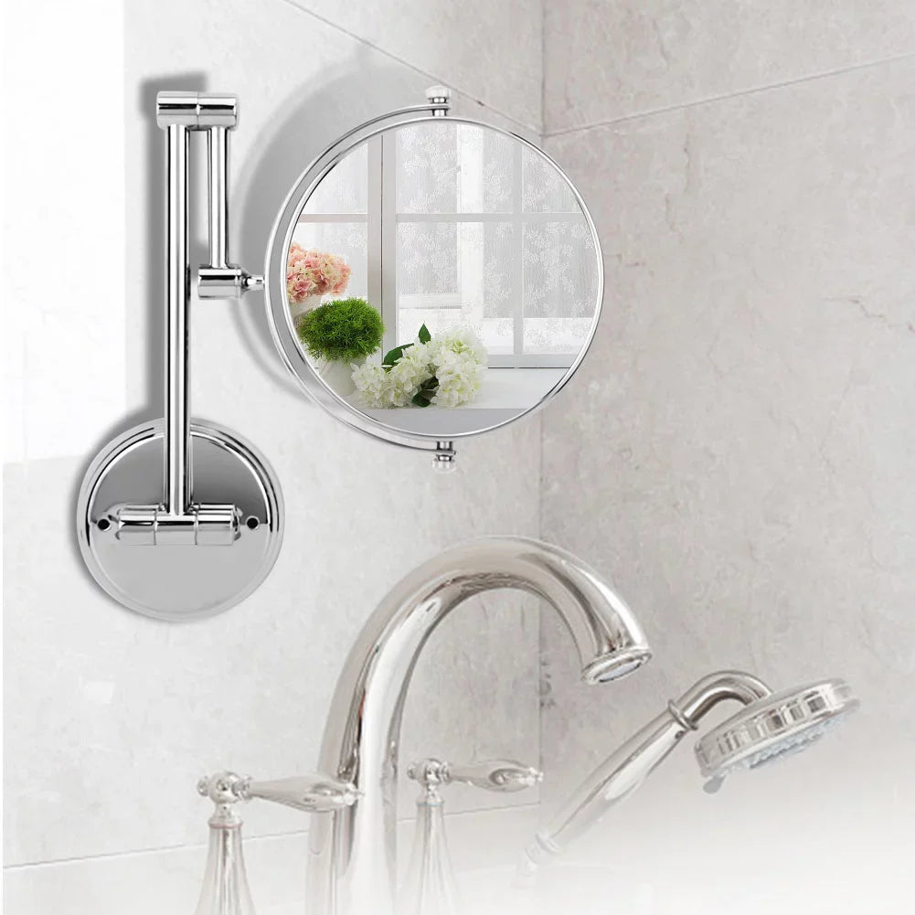 Nikou 3X Vanity Mirror- Bathroom Wall Mount Makeup Mirror Foldable Swiveling Dual-side 3X Manifying Vanity Mirror (Size : 6-inch)