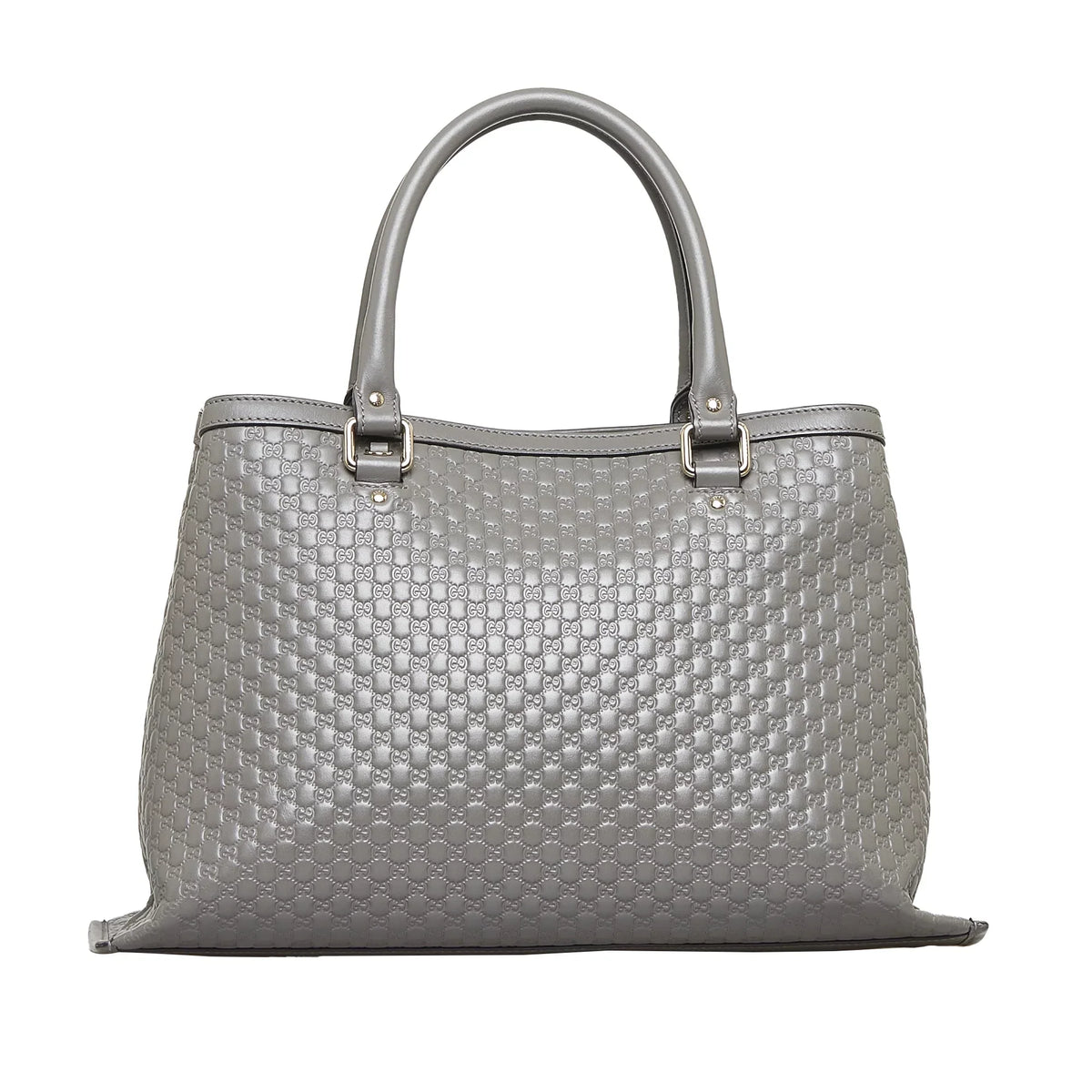 Pre-Owned Authenticated Gucci Microguccissima Satchel Calf Leather Gray Unisex (Good)