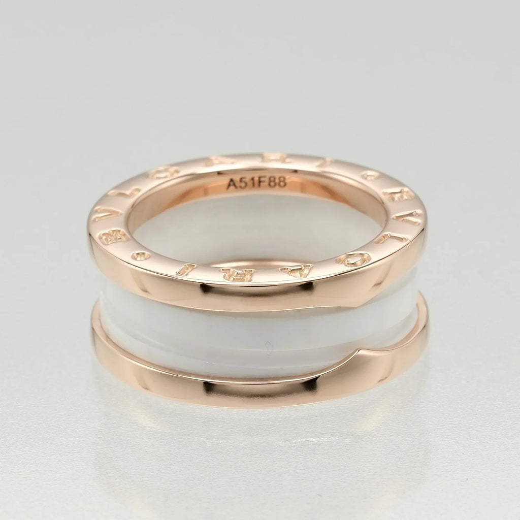 Pre-Owned Bvlgari BVLGARI B Zero One Ring K18 PG Pink Gold Ceramic Approx. 7.22g I112223130 (Good)