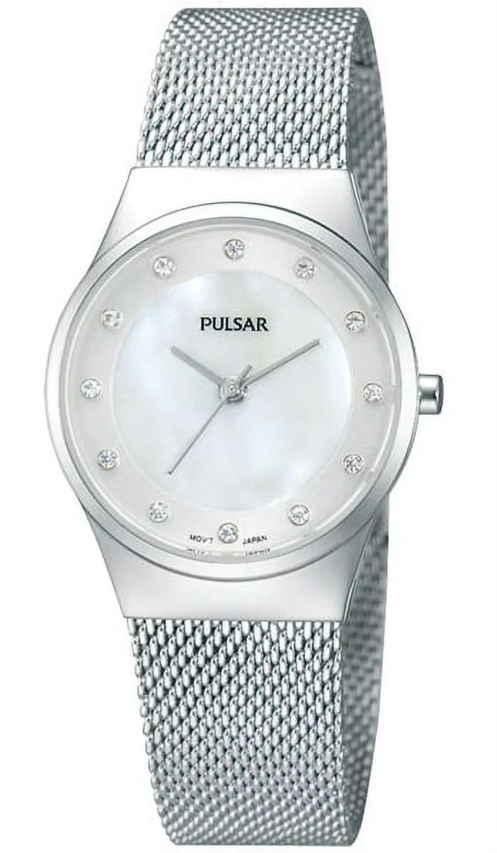 PH8053 Women's Easy Style MOP Dial Steel Mesh Bracelet Swarovski Crystal Watch