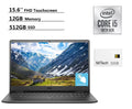 Inspiron 15.6"FHD Touch Laptop, Core i5-1035G1, 12GB DDR4 RAM, 512GB SSD, Webcam, WiFi, HDMI, Bluetooth, with MiTech 32GB USB Card, Windows 10, Black