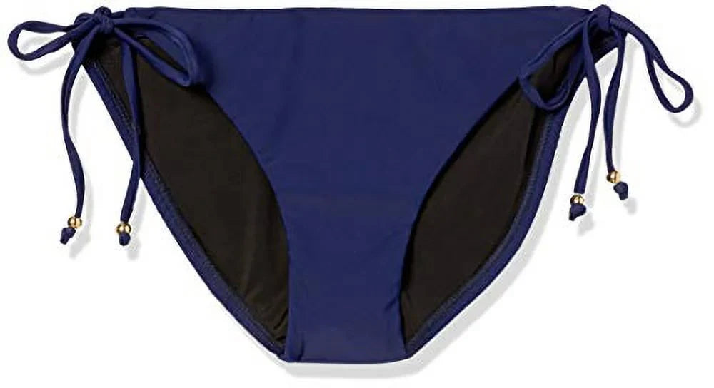 Shoshanna Women’s Bahamas Beading Clean String Bikini Bottom, Navy, Size -P