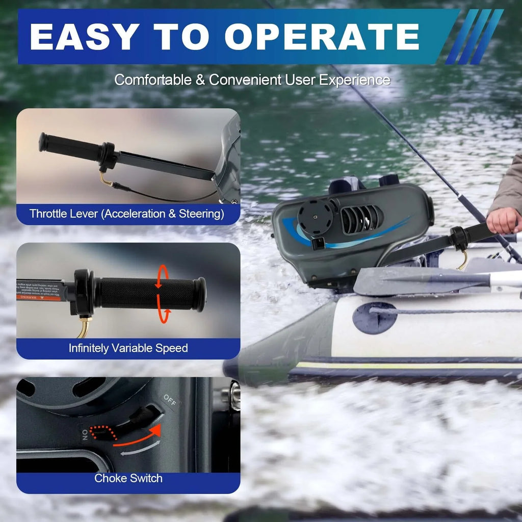 Heavy Duty 3.5HP 2 Stroke Outboard Engine Motor Vessel Engine Water Cooling System