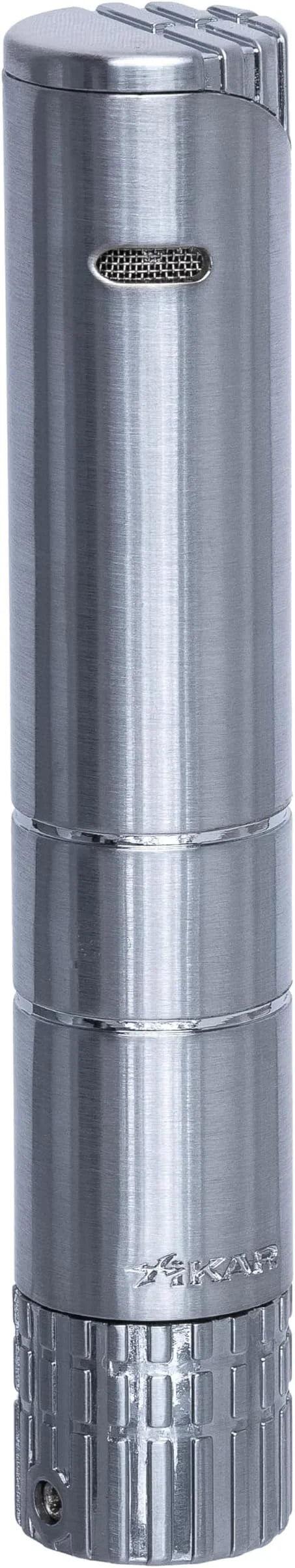 Xikar Turrim Cigar Lighter, Single Jet Flame, Piezo Ignition, Silver