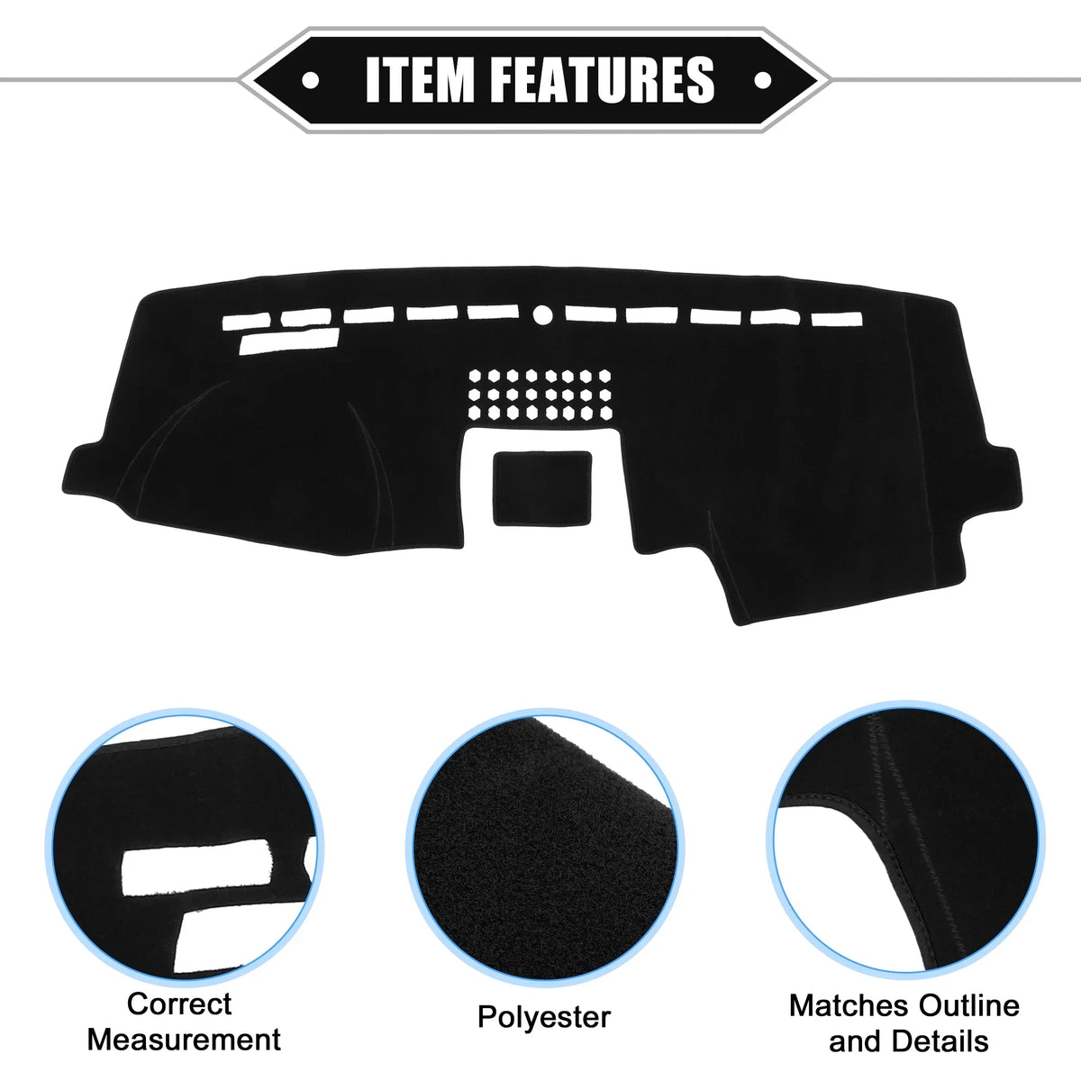 Unique Bargains Car Center Console Dashboard Protection Mat Suitable for Ford F150 2015-2020 Protective Polyester