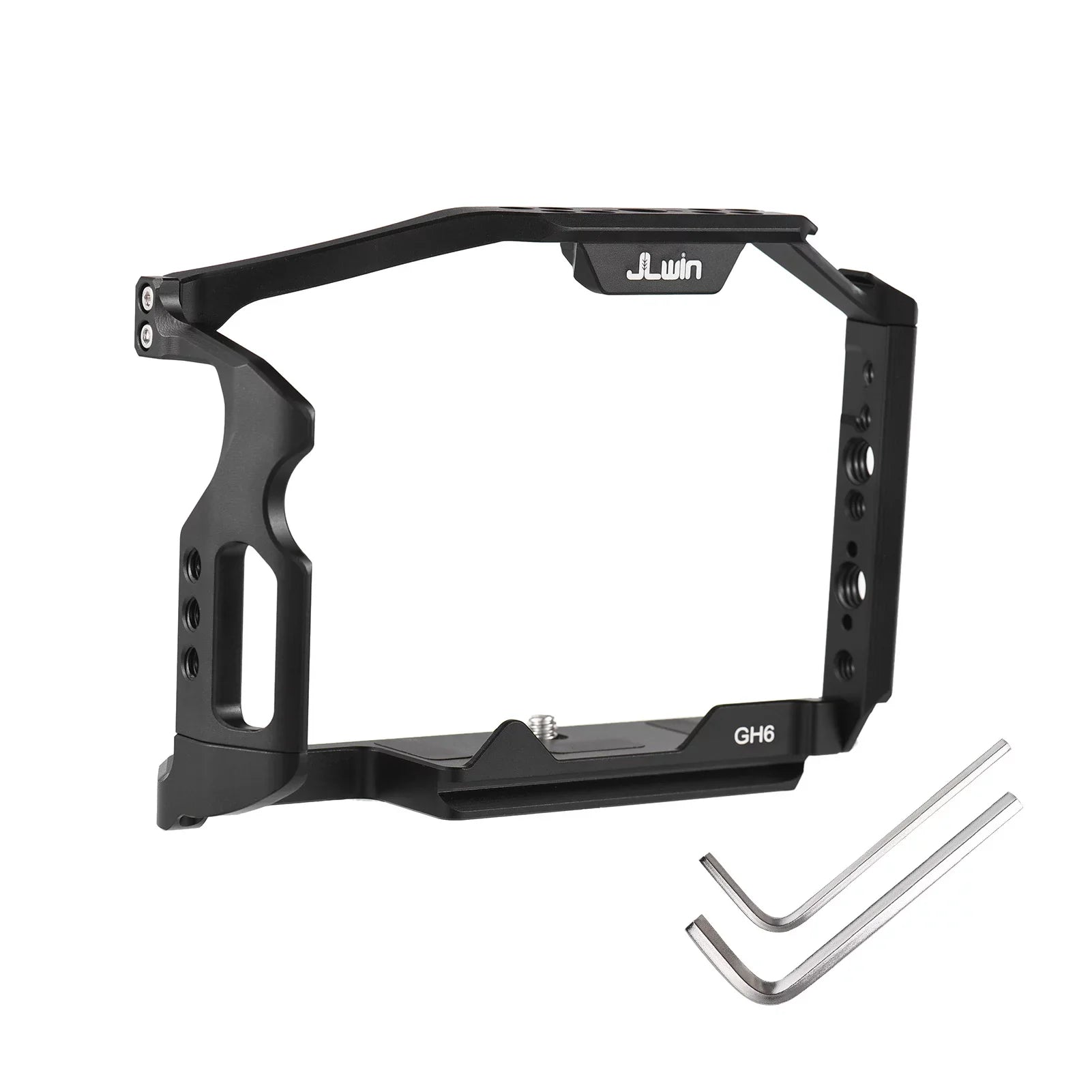 Dcenta Camera Cage Fitting with Panasonic GH6 Aluminum Alloy Construction with Cold Shoe Mount and Extensive Threaded Holes