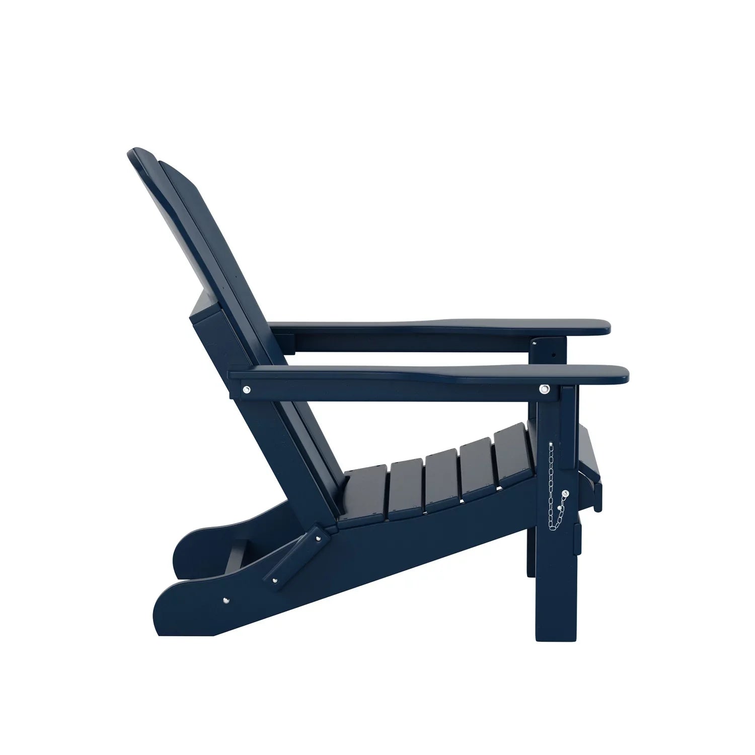 EXTRA PLATINUM Classic Outdoor Patio Folding Poly Adirondack Chairs (Set of 4), Navy Blue
